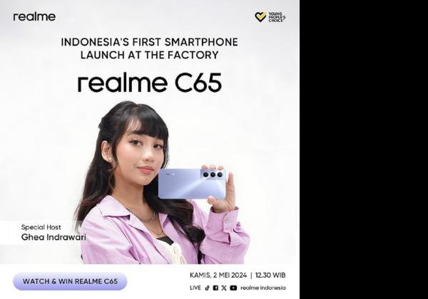 Realme C65: Janjikan Handphone Anti Ngeleg, Meluncur di Indonesia Mei 2024
