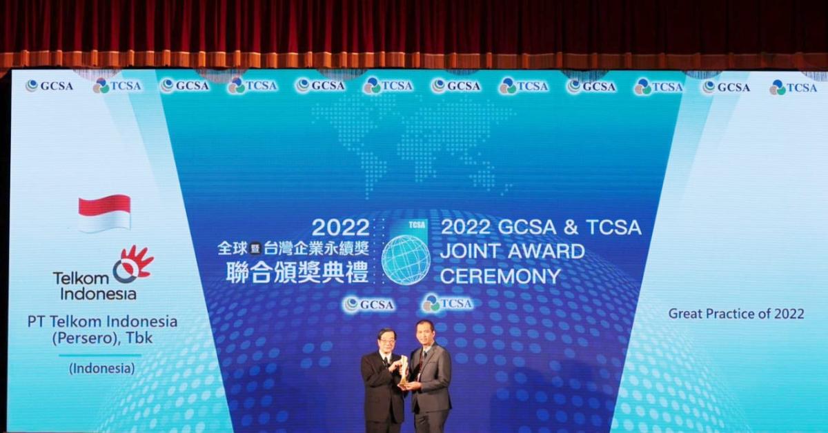 Telkom Sabet Gelar Global Best Practice - Sustainability pada Ajang Penghargaan Internasional GCSA 2022 