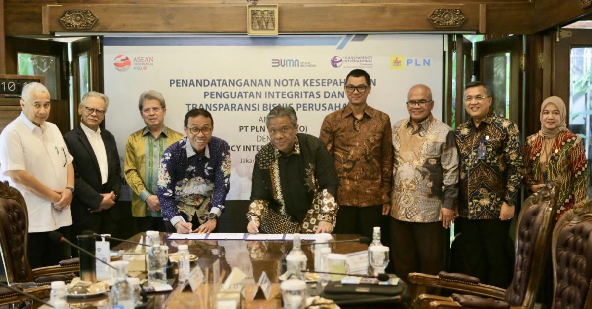 Tingkatkan Perbaikan Tata Kelola dan Sustainability, PLN Gandeng Transparency International Indonesia