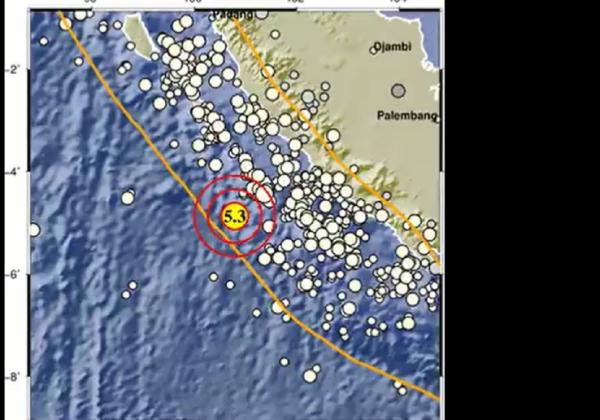 Gempa Bumi 5.3 Magnitudo Guncangkan Bengkulu, Tidak Berpotensi Tsunami