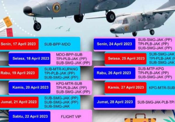 Asyik! Ada Mudik Gratis Pesawat TNI AL Rute Surabaya-Mataram-Kupang PP, Ini Jadwalnya