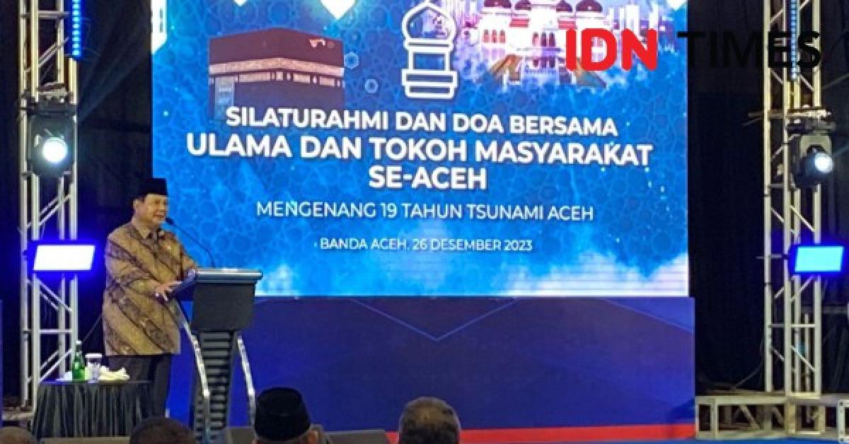 Menhan Prabowo Hadiri Mengenang 19 Tahun Tsunami Aceh, Jumpa Mantan Panglima GAM Muzakir Manaf
