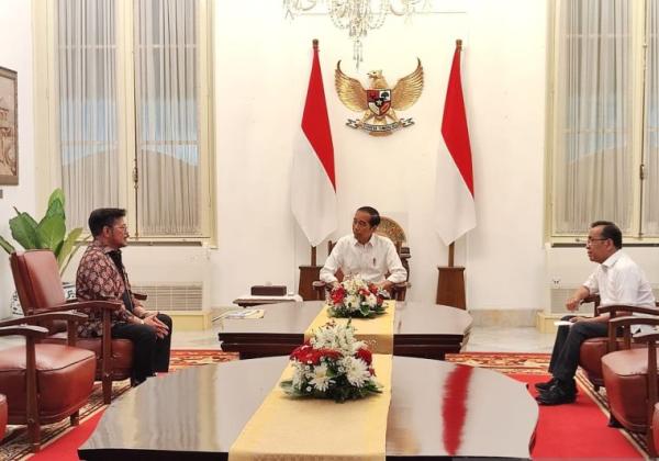 Cuma Boleh Difoto, Presiden Jokowi Terima Mentan Mentan Syahrul Yasin Limpo di Istana Merdeka