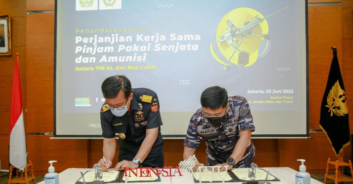 Optimalkan Pengawasan di Wilayah Perairan, Bea Cukai Tanda Tangani Perjanjian Kerja Sama dengan TNI AL