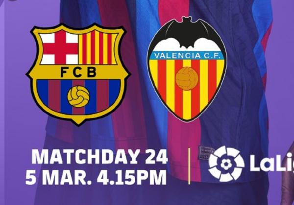 Link Live Streaming Liga Spanyol 2022/2023: Barcelona vs Valencia