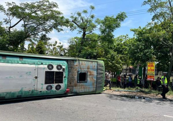 Penyebab Kecelakaan Bus PO Madjoe di Nganjuk Ternyata Tiba-tiba Sopir Hilang Kendali