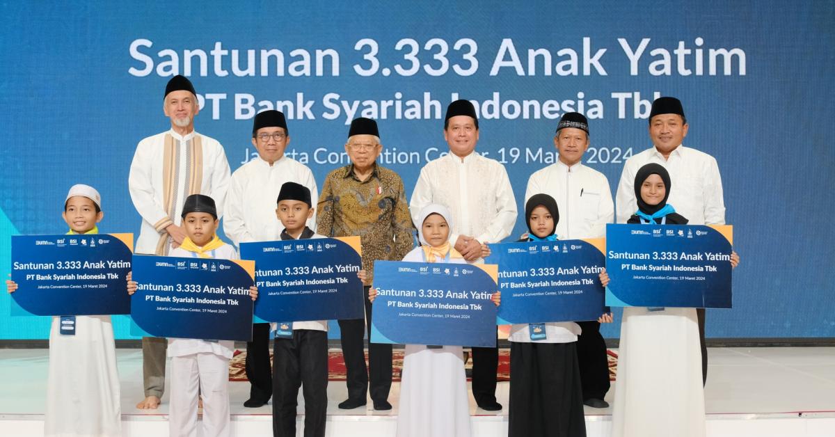 Berbagi Keberkahan, Wapres Hadiri dan Berikan Santunan bagi 3.333 Anak Yatim