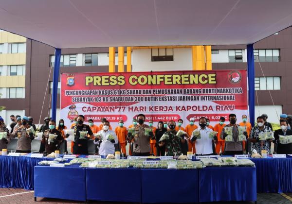 Bea Cukai dan Polri Gagalkan Penyelundupan 56 Kilogram Sabu di Perairan Bengkalis