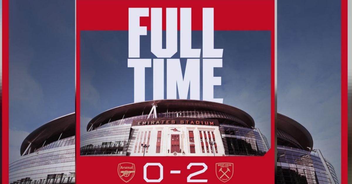 Arsenal Tumbang di Emirates Stadium 2 - 0 Atas West Ham, The Gunners Gagal ke Puncak