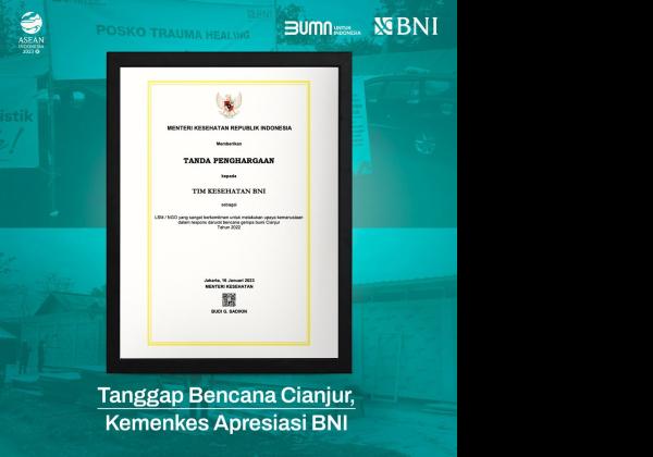 Tanggap Bencana Cianjur, Kemenkes Apresiasi BNI