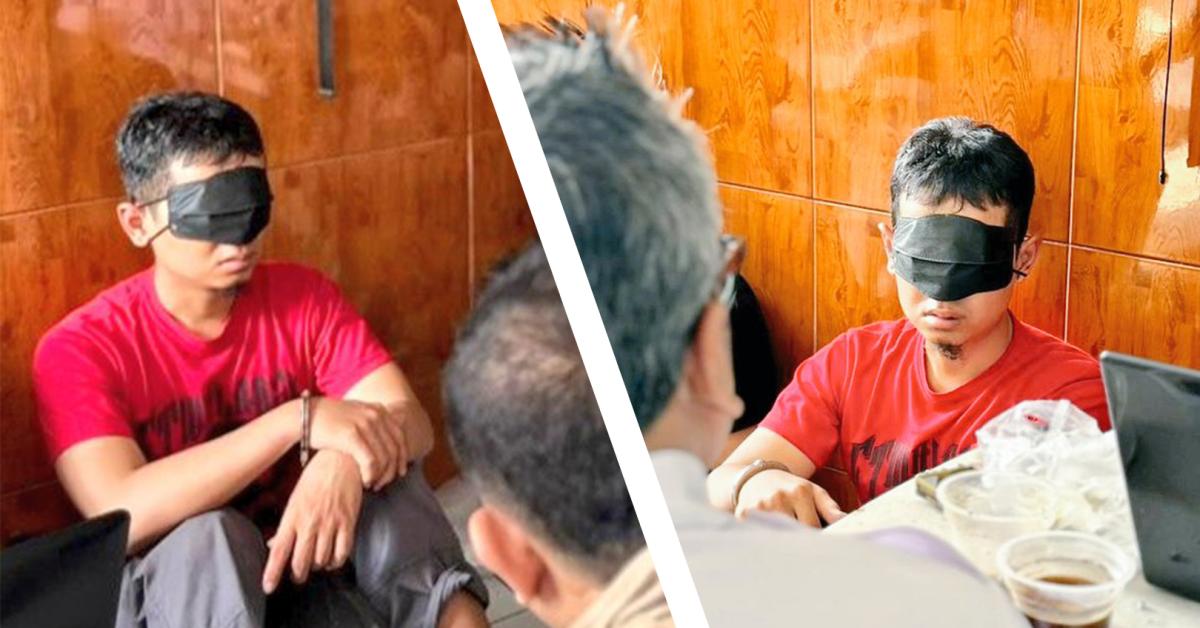 Penampakan Teroris Bekasi saat Diinterogasi, Mata Dilakban Hitam, Tangan Diborgol 