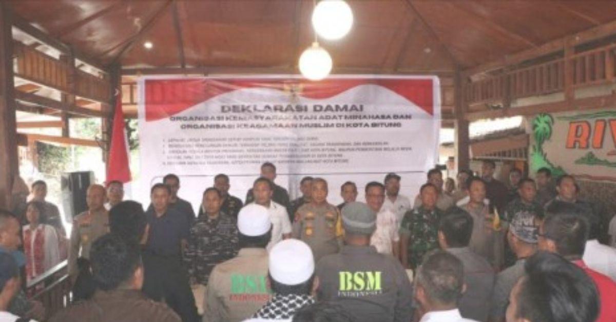 Isi Perjanjian Damai Ormas Adat Laskar Manguni dan Massa Pro Palestina di Kota Bitung
