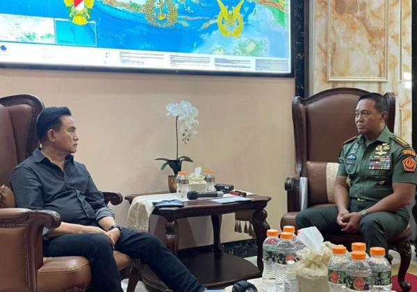 Bahas Persoalan Hukum di Institusi TNI, Panglima Jenderal Andika Bertemu Yusril 