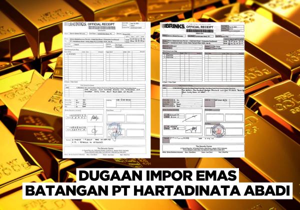 Beredar Official Receipt Brinks Global Services Dugaan Impor Emas Batangan PT Hartadinata Abadi Rp 93.9 Miliar