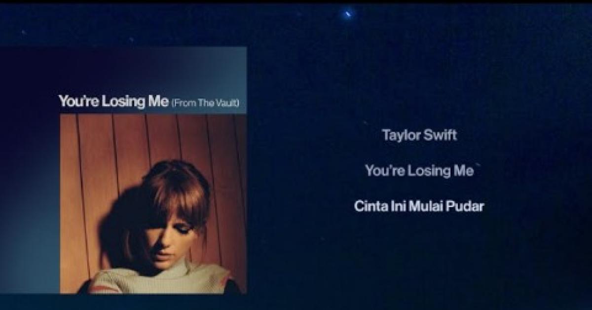 Lirik Lagu You're Losing Me - Taylor Swift yang Trending di Spotify Lengkap dengan Terjemahan 