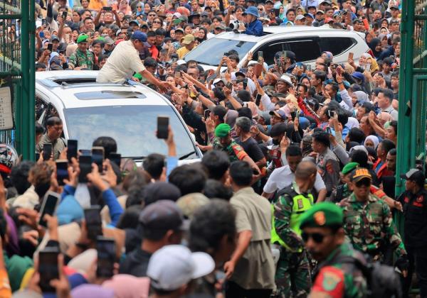 Ribuan Petani dan Peternak Antusias Sambut Prabowo di Sumedang