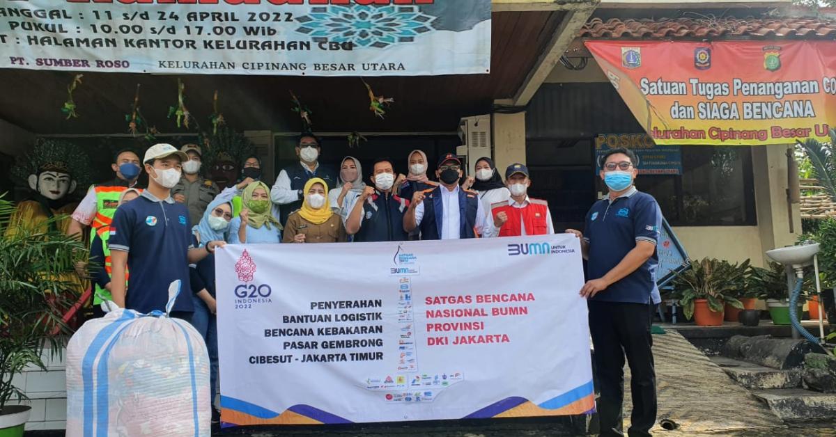 Peduli Korban Kebakaran Gembrong,   Brantas Abipraya Kirim Bantuan Sembako