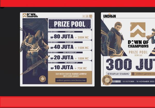 Akomodasi Peserta Turnamen Dawn of Champions 2023 Rp 300 Juta Ditanggung Garena Indonesia, Buruan Daftar!