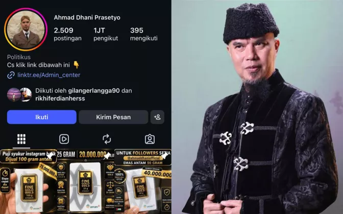 Akun Instagram Ahmad Dhani Diduga Kena Hack, Tiba-tiba Unggah Jualan Emas