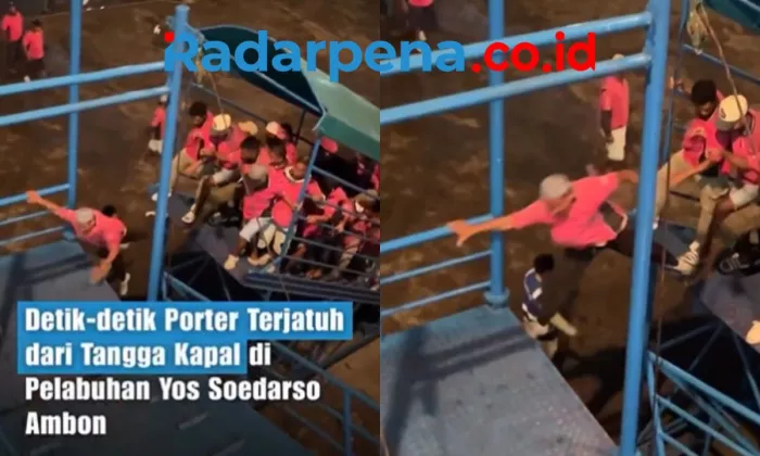 Viral, Video Porter Jatuh dari Tangga Akomodasi di Pelabuhan Yos Sudarso