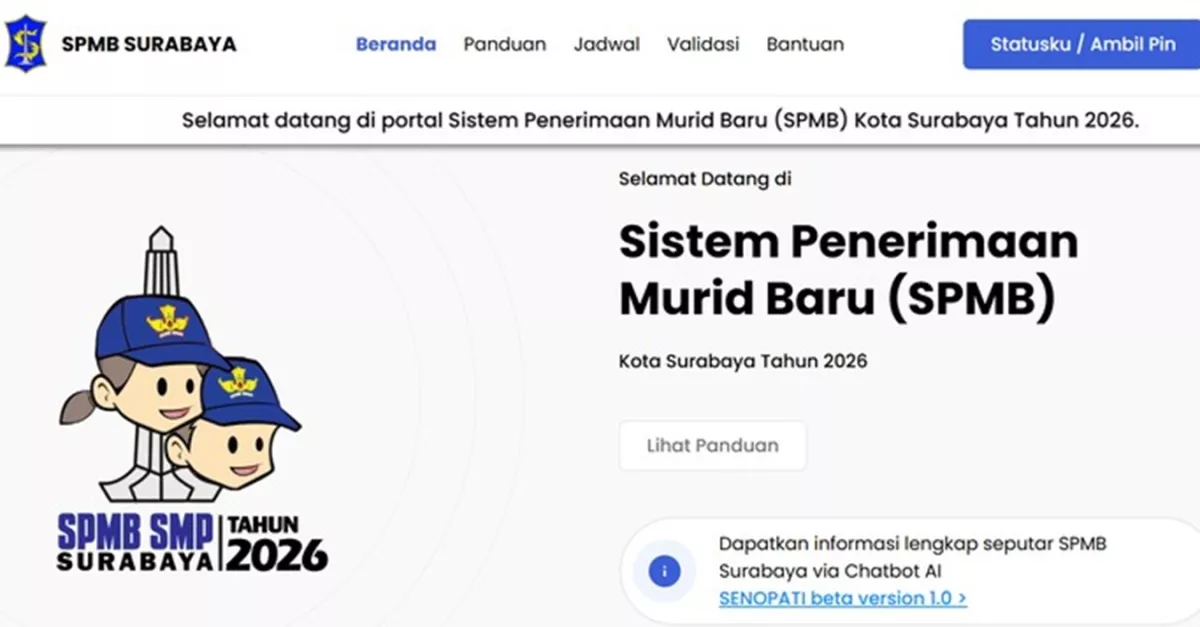 Pendaftaran SMP Negeri Surabaya 2026 Dibuka, Ini Syarat dan Jalur Masuk Terbaru