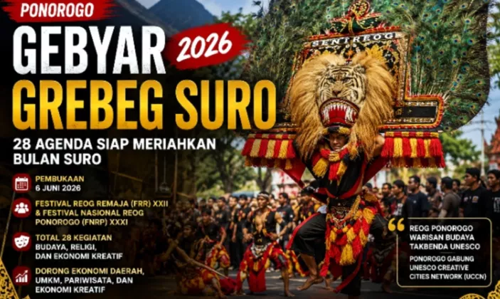 31 Grup Reog se-Indonesia Siap Tarung di KEN Grebeg Suro Ponorogo 2026