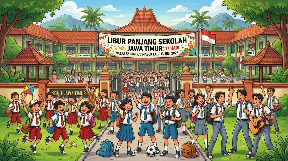 PENGUMUMAN! Libur Panjang Sekolah Jawa Timur 17 Hari: Mulai 22 Juni, Masuk Lagi 13 Juli 2026