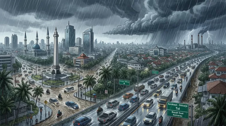 GAK BAHAYA TA? Surabaya-Sidoarjo Diguyur Hujan Pas Kemarau, BMKG Bongkar Biang Keroknya!