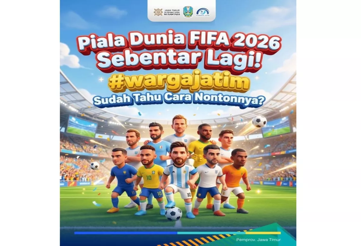 AREK BOLA JATIM KUDU ERUH! Ini Aturan Diskominfo Jawa Timur: Nobar Piala Dunia 2026 Gratis, Dilarang Pakai Atribut Resmi FIFA