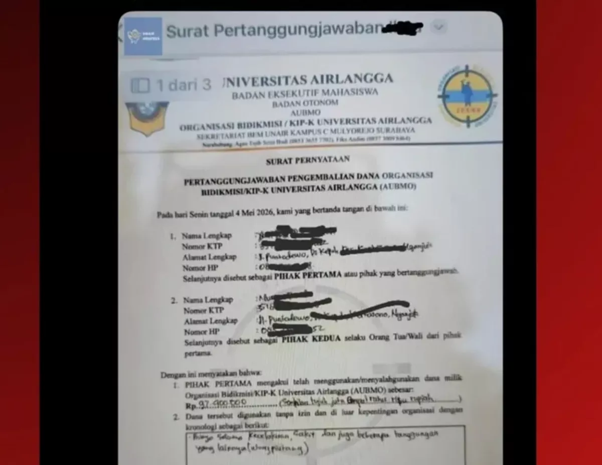 Pengakuan Mbulet Mahasiswi Unair Korupsi Dana KIP Kuliah Rp97 Juta, Rektorat Gak Percoyo Blas!
