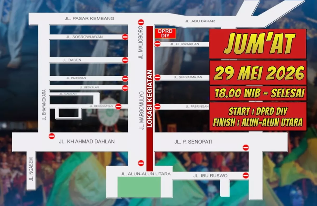 JTF 2026 Digelar, Mulai Jam 5 Sore Malioboro Ditutup: Ini 7 Titik Penyekatan dan Rute Alternatif