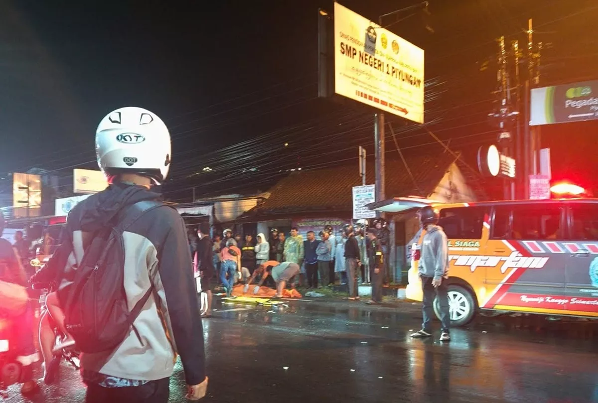 Jalur Piyungan Licin Pasca-Hujan, Kecelakaan di Depan SMPN 1 Bantul Makan Korban