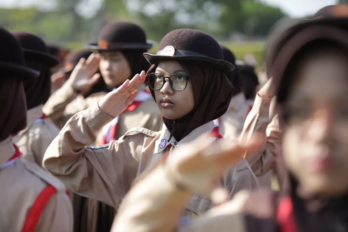 Pesona Apel Hari Pramuka di Candi Prambanan, Ribuan Anggota Kwarcab Sleman Dipoles Jadi Generasi Tangguh