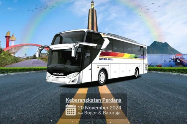 PO Sinar Jaya Buka Rute Baru Bogor Menuju Baturaja dengan Bus Kelas Eksekutif 