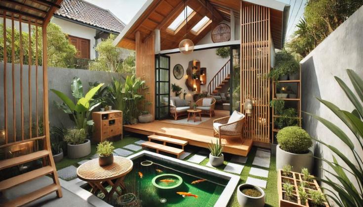 Desain Taman dan Lanskap Rumah dengan Sentuhan Alam untuk Ruang Outdoor yang Menawan