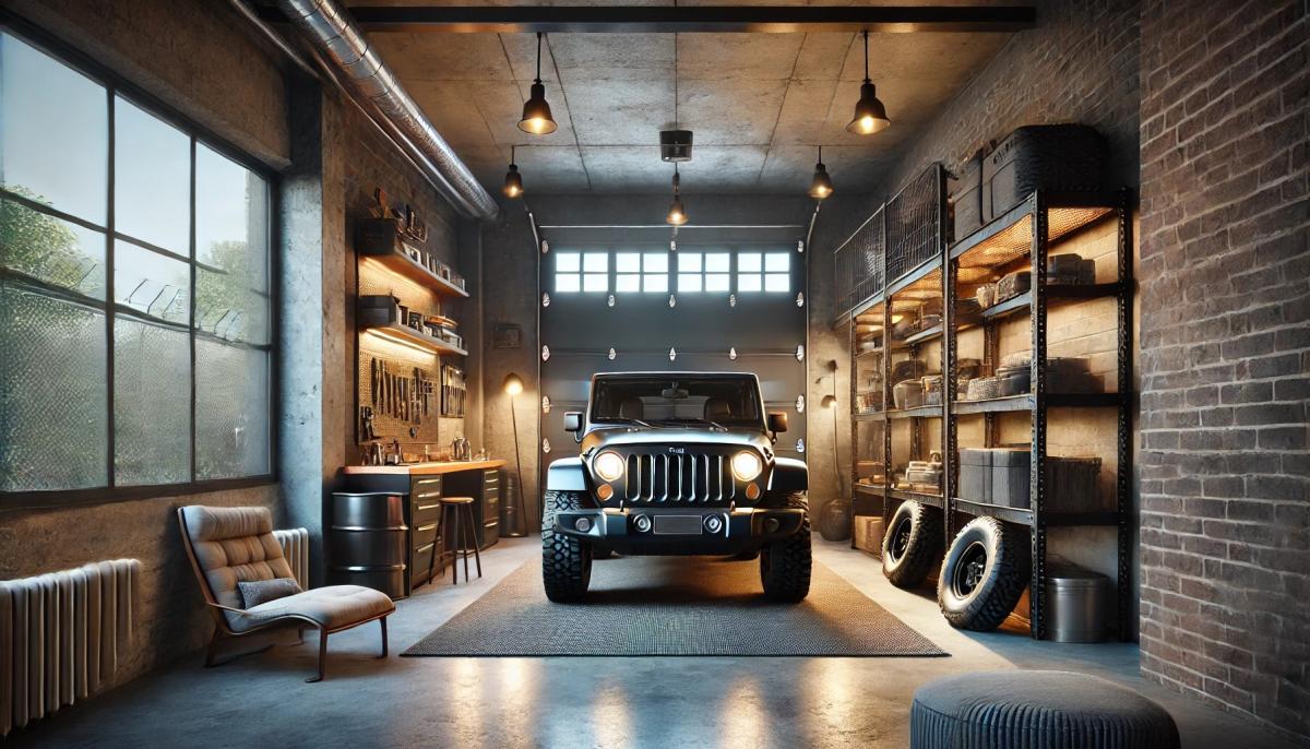 Inspirasi Garasi Mobil Gaya Industrial