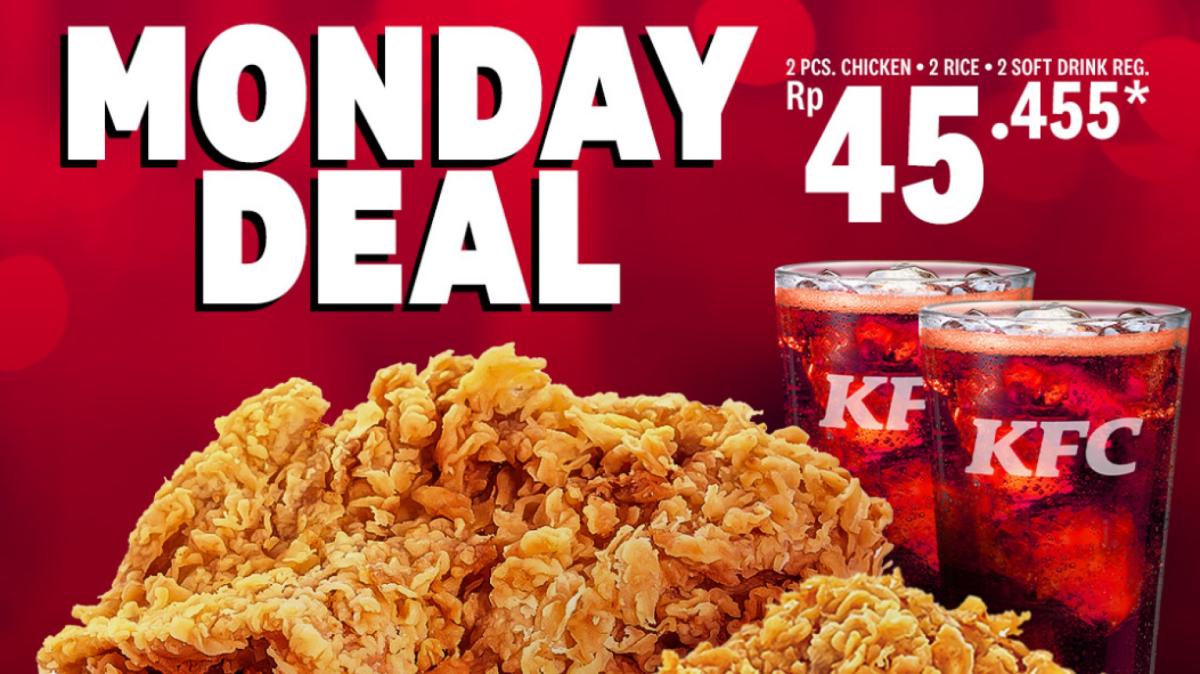 Promo KFC 2 Ayam, 2 Nasi dan 2 Minum Cuma Rp45.455*: Berlaku hingga Akhir Tahun