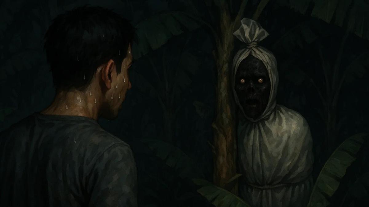 Cerita Horor Kisah Nyata: Penampakan Hantu Pocong Wajah Gosong di Kebun Pisang