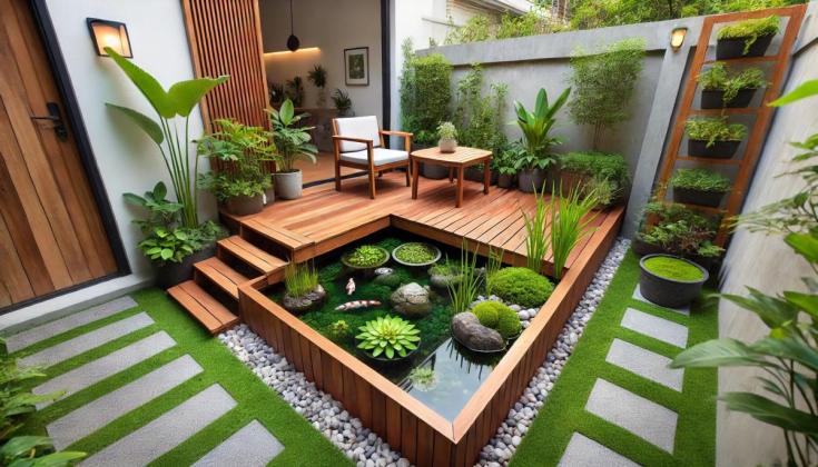 Ide Desain Kolam Ikan Koi Modern yang Cocok untuk Lahan Sempit