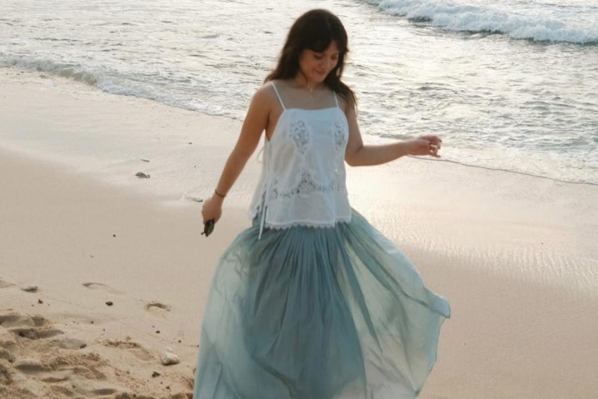 OOTD Bermain di Pantai dari Marsha Aruan (Dokumen Istimewa)