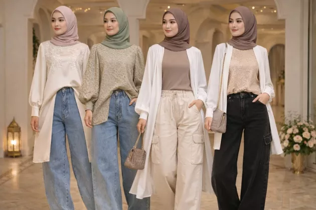 Rekomendasi Baggy Jeans dengan Busana Muslim untuk Baju Lebaran 2026