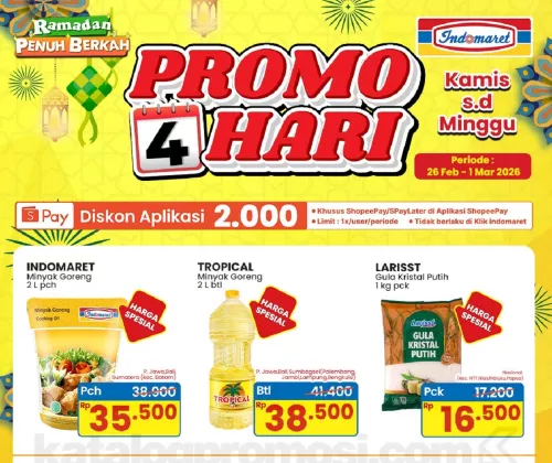 Promo JSM Indomaret dan Alfamart 27 Februari: Minyak Goreng Murah dan Stok Ramadan Melimpah