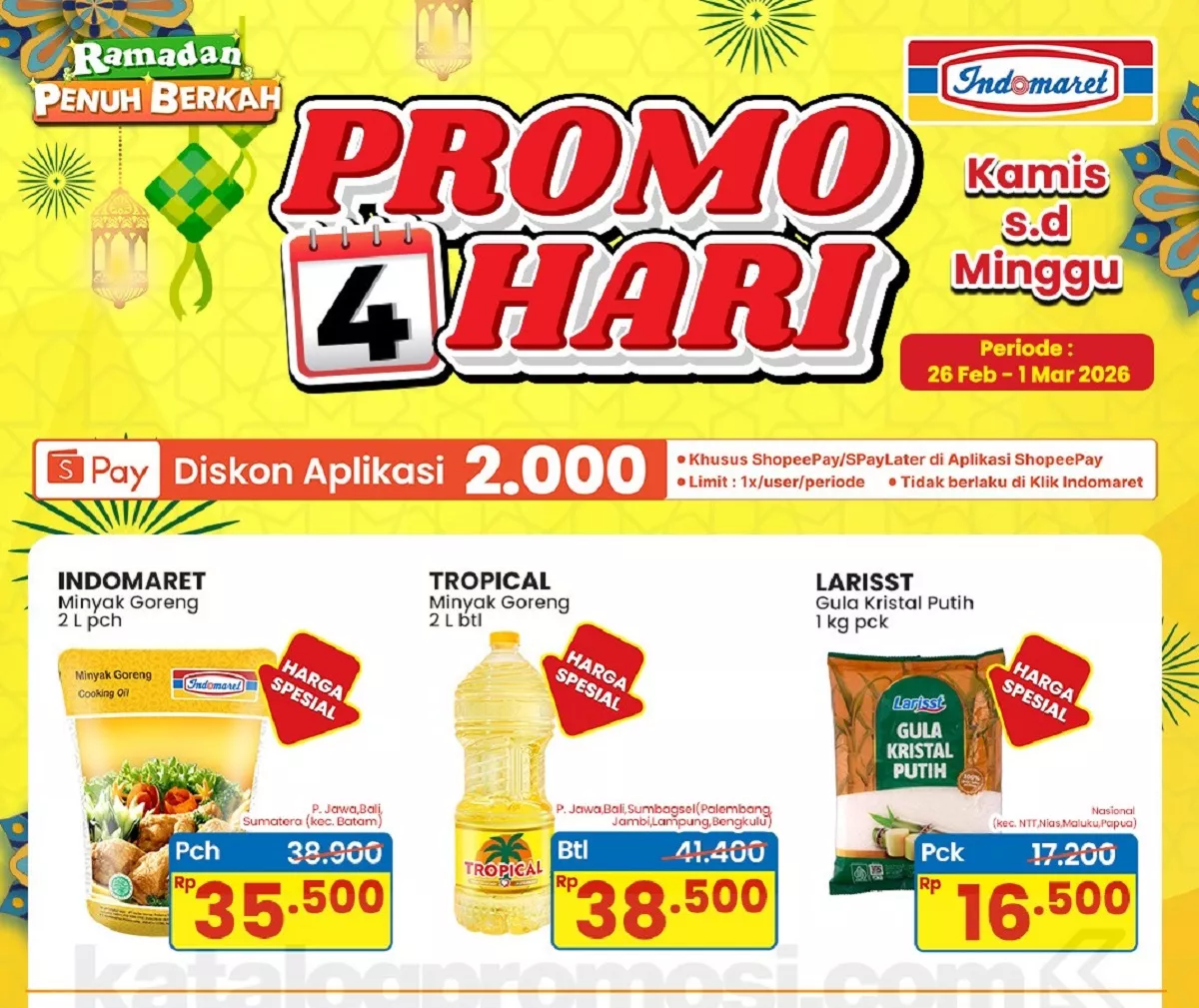 Promo JSM Indomaret dan Alfamart 27 Februari: Minyak Goreng Murah dan Stok Ramadan Melimpah