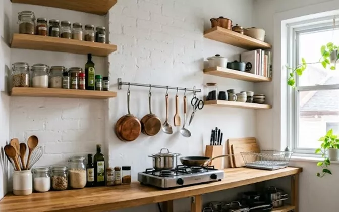 Cara Membuat Dapur Mungil Terlihat Lega Tanpa Kitchen Set