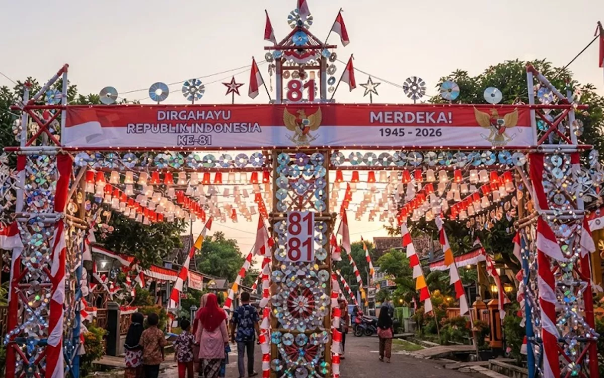 Inspirasi Gapura HUT RI ke-81 dari Barang Bekas yang Bikin Kampung Makin Meriah