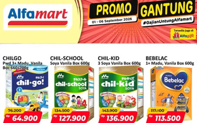 Promo Gantung Alfamart 1-6 September 2026: Minyak Goreng & Susu Murah Meriah