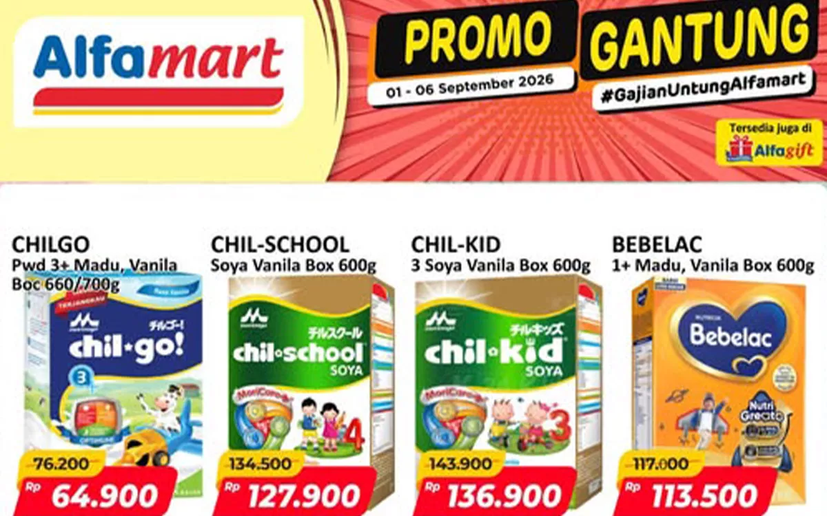 Promo Gantung Alfamart 1-6 September 2026: Minyak Goreng & Susu Murah Meriah