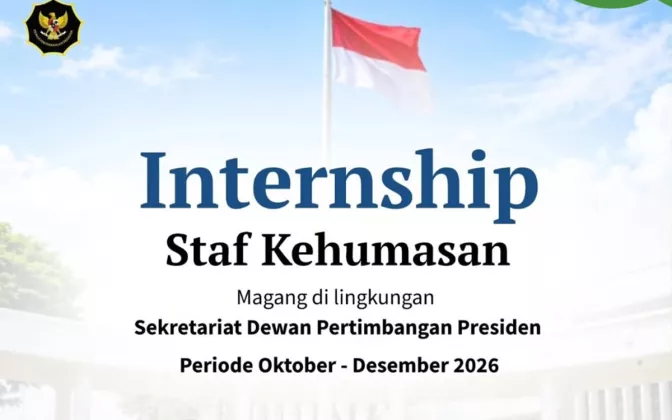 Pendaftaran Magang Staf Kehumasan Wantimpres 2026 Ditutup 8 Oktober, Ini Cara Daftarnya