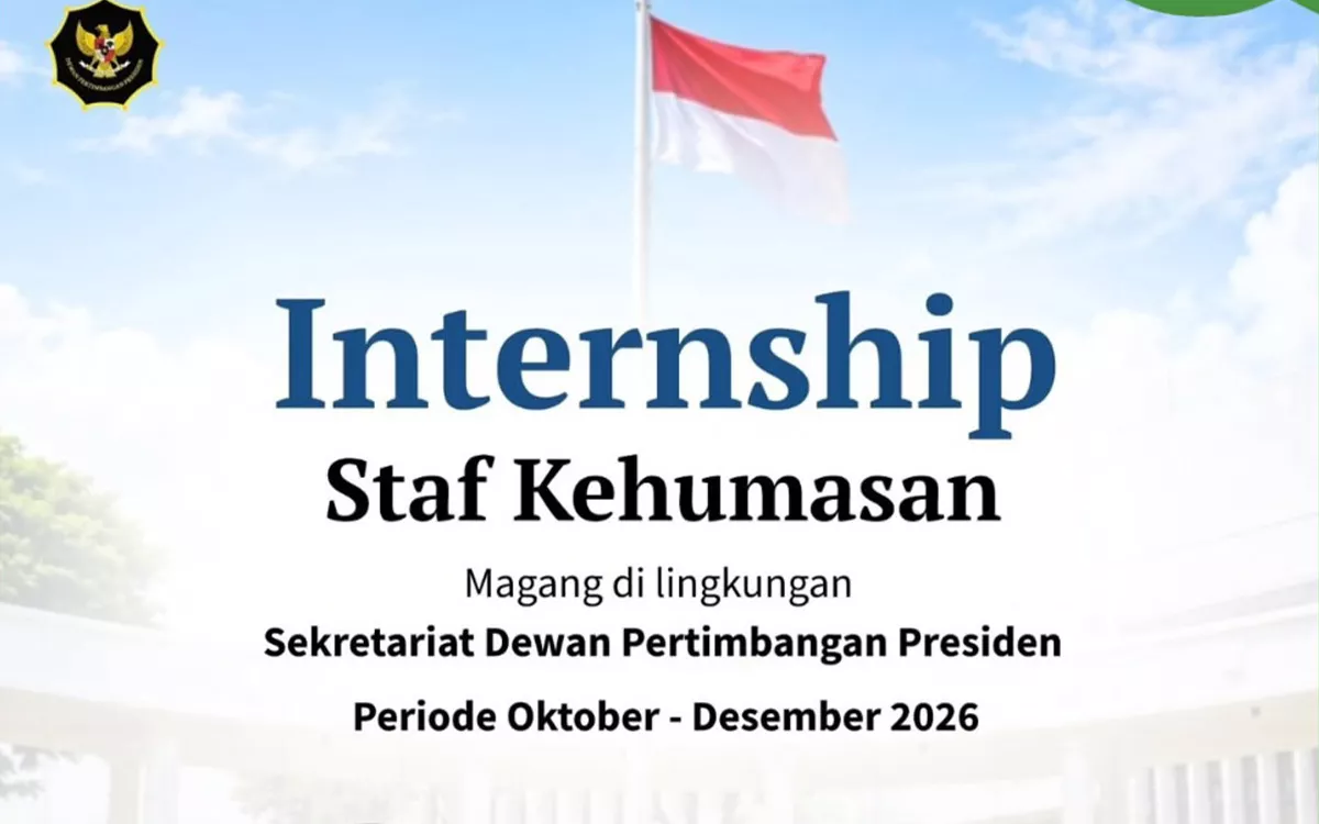 Pendaftaran Magang Staf Kehumasan Wantimpres 2026 Ditutup 8 Oktober, Ini Cara Daftarnya