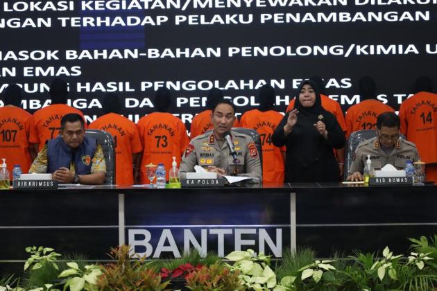 10 Orang Pengelola Tambang Emas Ilegal Ditangkap Polda Banten